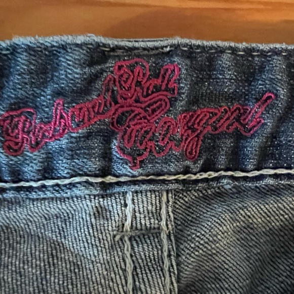 Rock n Roll Cowgirl Dark Denim Jeans with Rhinestones Style WD8516 Size 28x32 - Picture 10 of 14